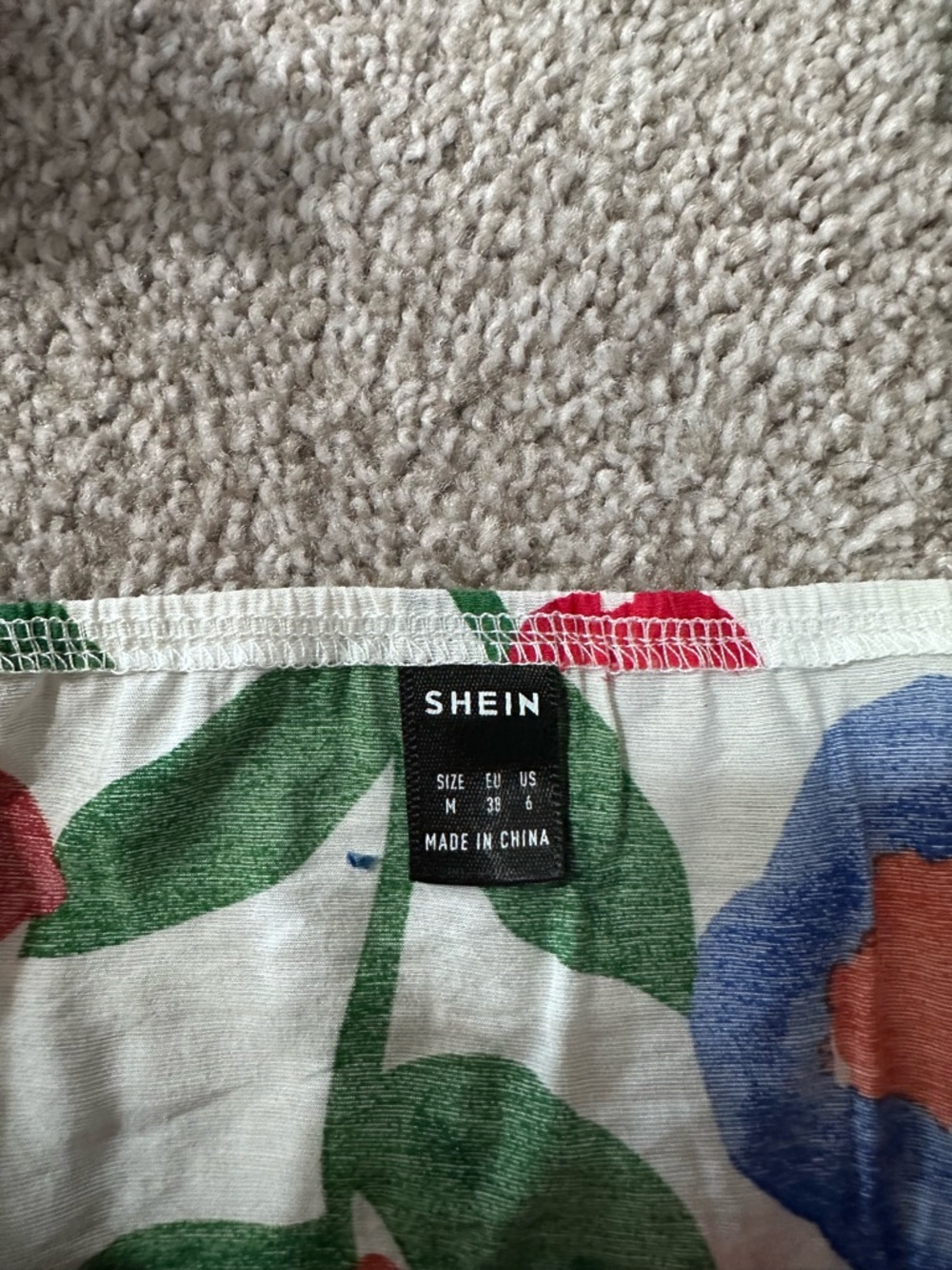 SHEIN White Tank with Red, Blue & Green Floral Print - Picture 2 of 3